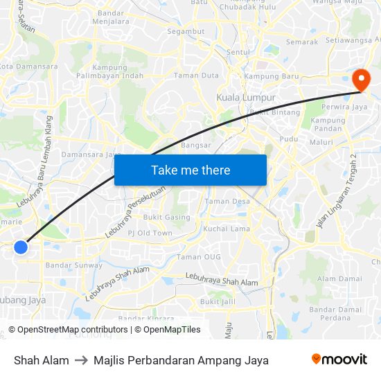 Shah Alam to Shah Alam map