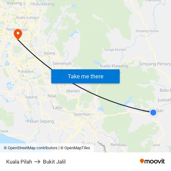 Kuala Pilah to Bukit Jalil map