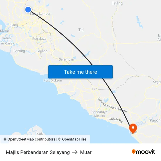 Majlis Perbandaran Selayang to Muar map
