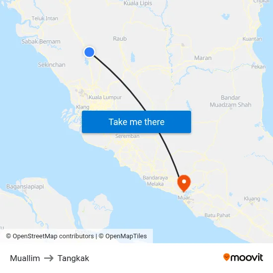 Muallim to Tangkak map