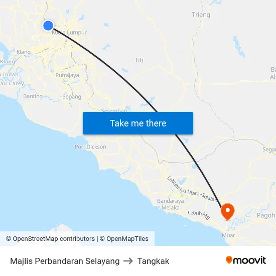 Majlis Perbandaran Selayang to Tangkak map