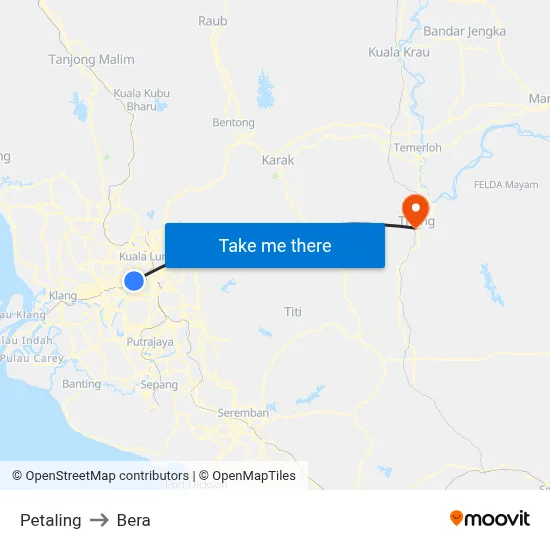 Petaling to Bera map