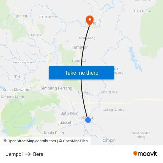 Jempol to Bera map