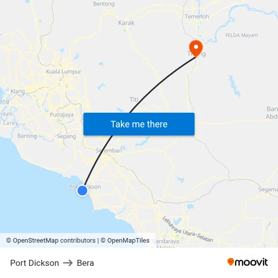 Port Dickson to Bera map
