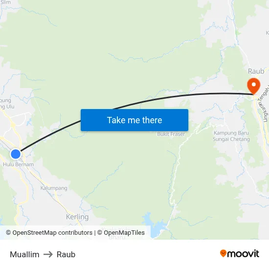 Muallim to Raub map
