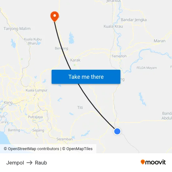 Jempol to Raub map