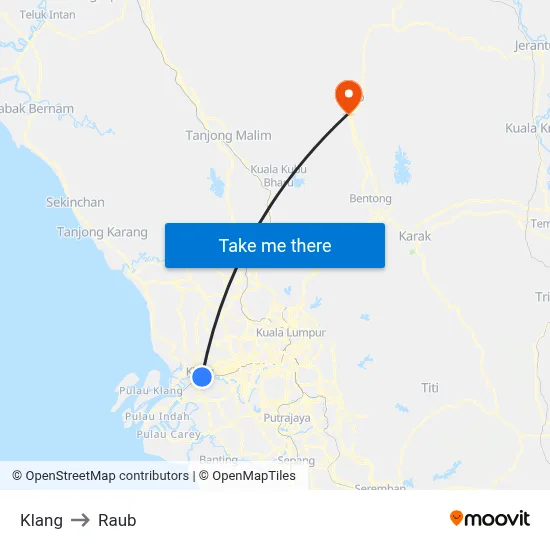 Klang to Raub map