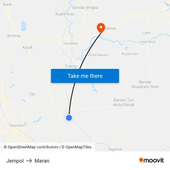 Jempol to Maran map