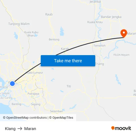 Klang to Maran map