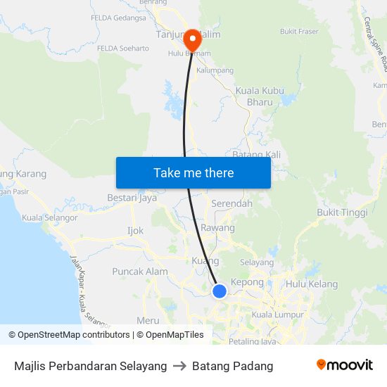 Majlis Perbandaran Selayang to Batang Padang map