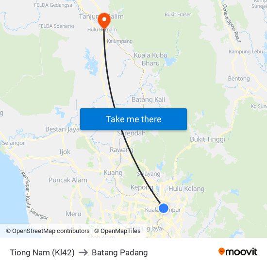 Tiong Nam (Kl42) to Batang Padang map
