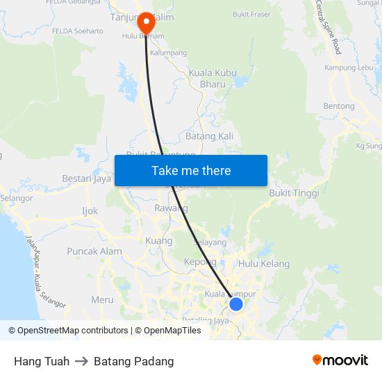 Hang Tuah to Batang Padang map
