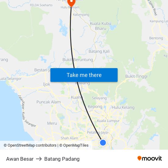 Awan Besar to Batang Padang map