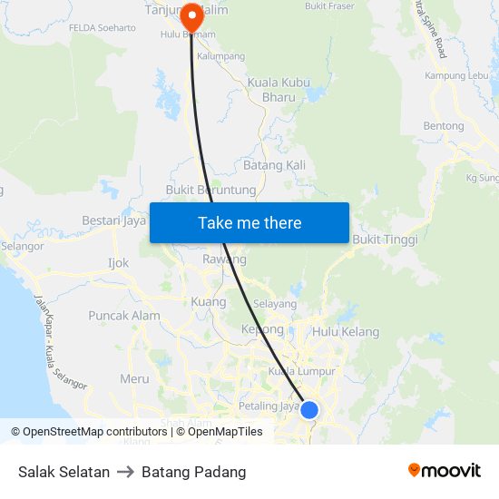 Salak Selatan to Batang Padang map
