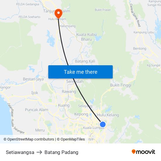 Setiawangsa to Batang Padang map