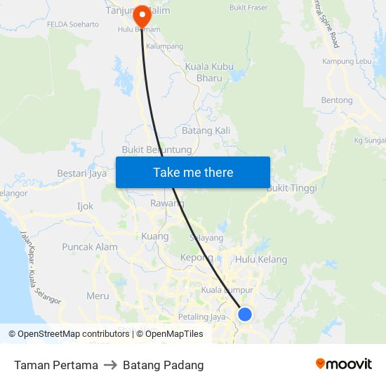 Taman Pertama to Batang Padang map