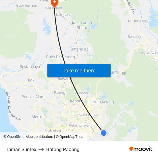 Taman Suntex to Batang Padang map
