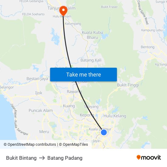 Bukit Bintang to Batang Padang map