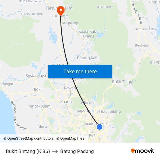 Bukit Bintang (Kl86) to Batang Padang map