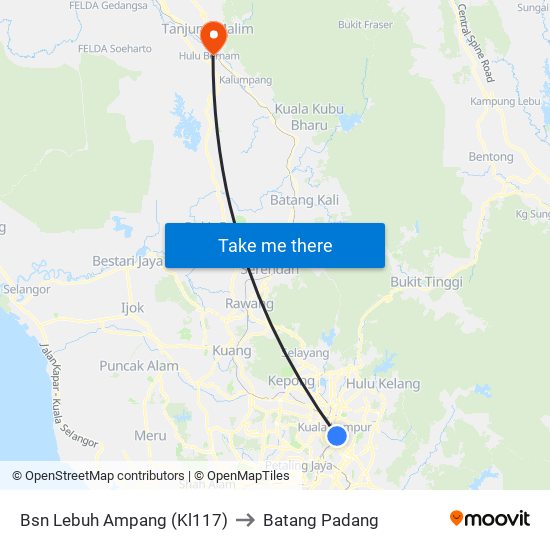 Bsn Lebuh Ampang (Kl117) to Batang Padang map