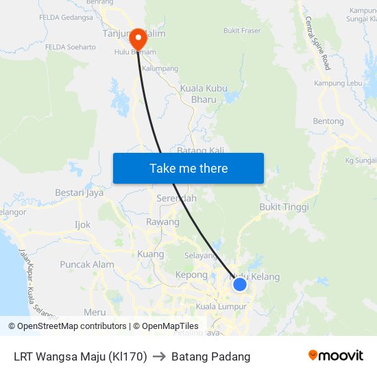 LRT Wangsa Maju (Kl170) to Batang Padang map