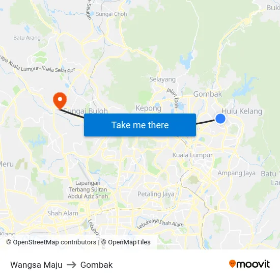 Wangsa Maju to Gombak map