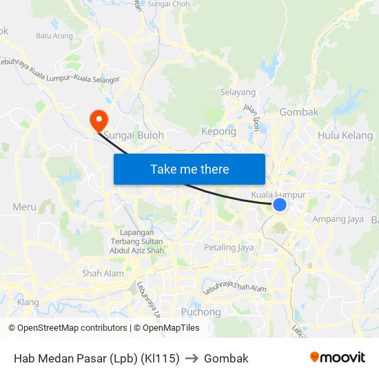 Hab Medan Pasar (Lpb) (Kl115) to Gombak map