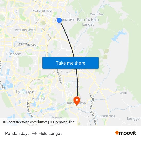 Pandan Jaya to Hulu Langat map