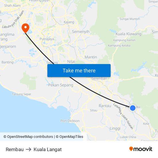 Rembau to Kuala Langat map