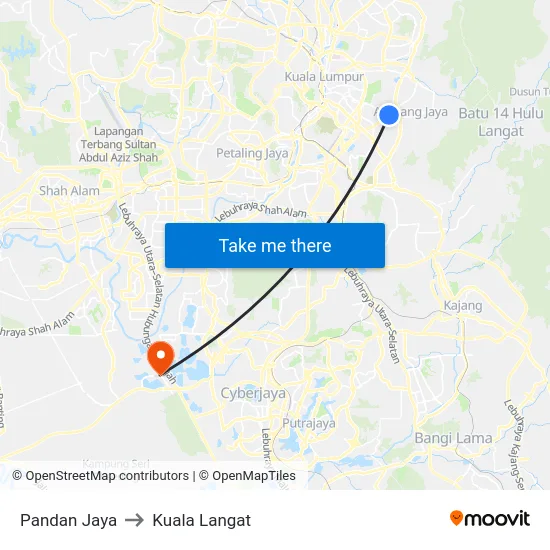 Pandan Jaya to Kuala Langat map