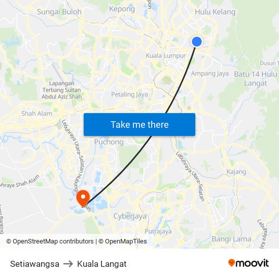 Setiawangsa to Kuala Langat map