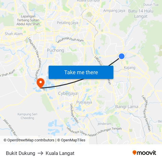 Bukit Dukung to Kuala Langat map