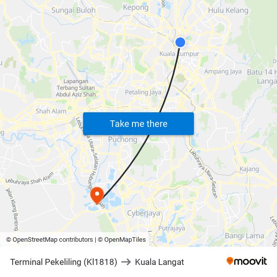 Terminal Pekeliling (Kl1818) to Kuala Langat map