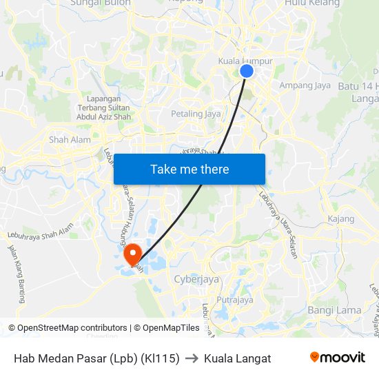 Hab Medan Pasar (Lpb) (Kl115) to Kuala Langat map