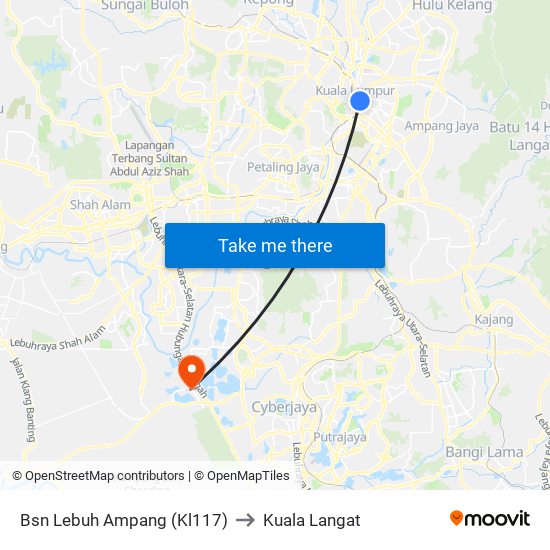 Bsn Lebuh Ampang (Kl117) to Kuala Langat map