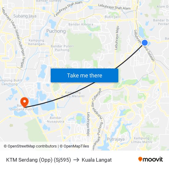 KTM Serdang (Opp) (Sj595) to Kuala Langat map