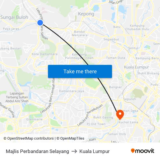 Majlis Perbandaran Selayang to Majlis Perbandaran Selayang map
