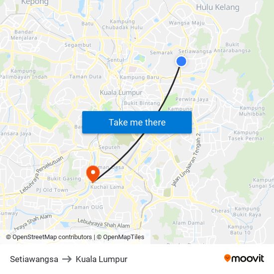 Setiawangsa to Kuala Lumpur map