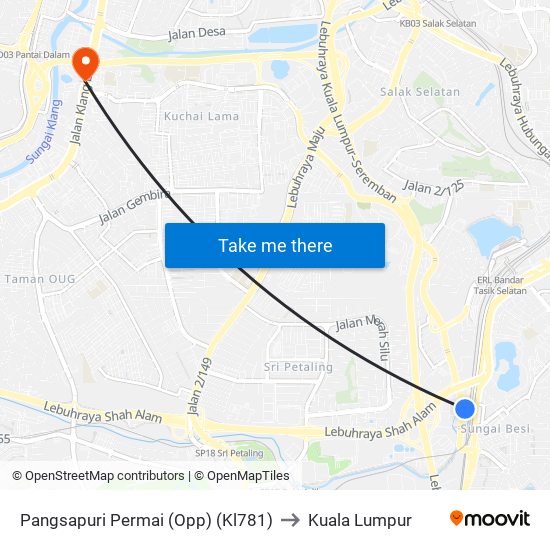 Pangsapuri Permai (Opp) (Kl781) to Kuala Lumpur map