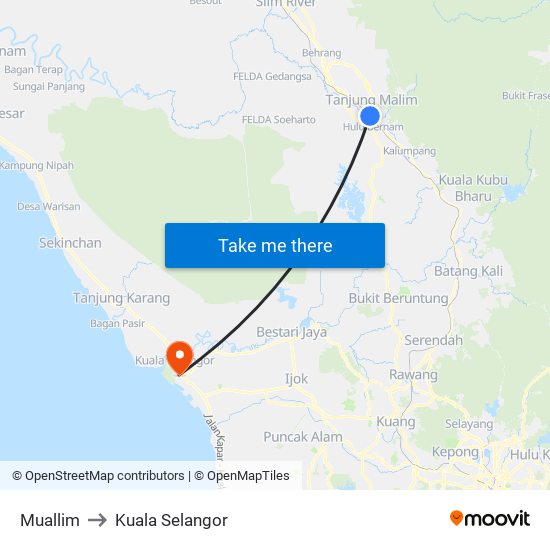 Muallim to Kuala Selangor map