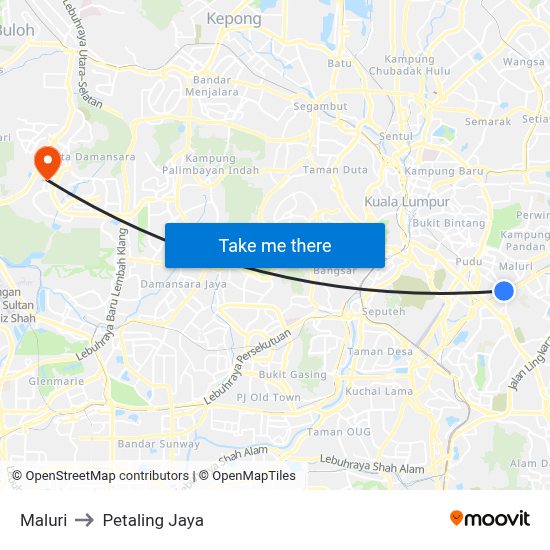 Maluri to Petaling Jaya with public transportation
