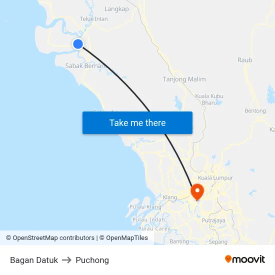 Bagan Datuk to Puchong map
