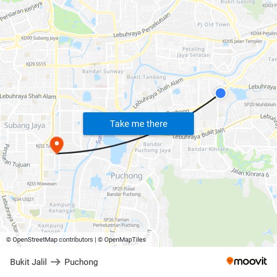 Bukit Jalil to Bukit Jalil map