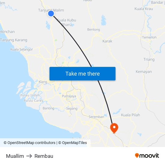 Muallim to Rembau map