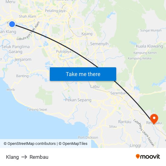 Klang to Rembau map