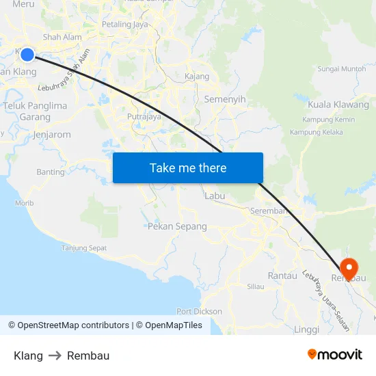 Klang to Rembau map
