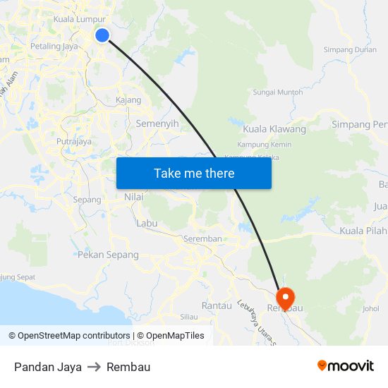 Pandan Jaya to Rembau map