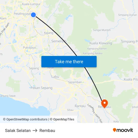 Salak Selatan to Rembau map