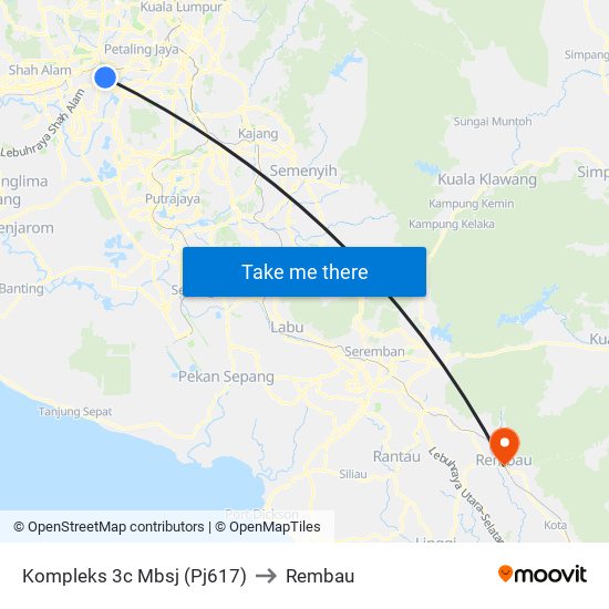 Kompleks 3c Mbsj (Pj617) to Rembau map