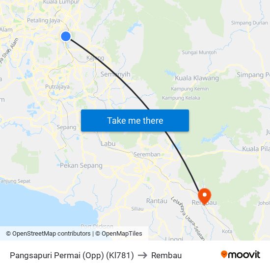 Pangsapuri Permai (Opp) (Kl781) to Rembau map